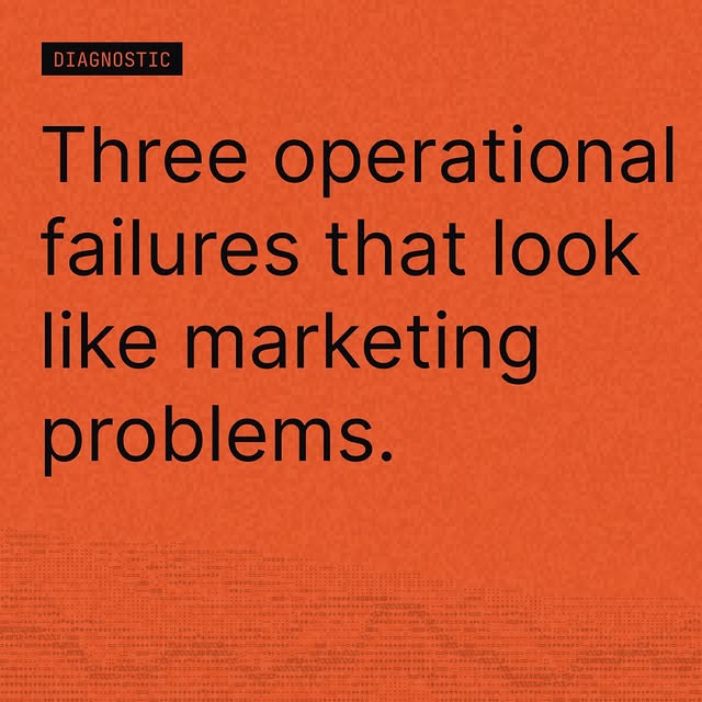 When somebody tells me their marketing is underperforming, the marketing is usually the last place I check until I can confirm other operati